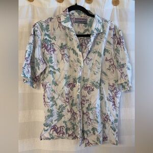 Kimchi Blue Button-Up Shirt - Purple and Green